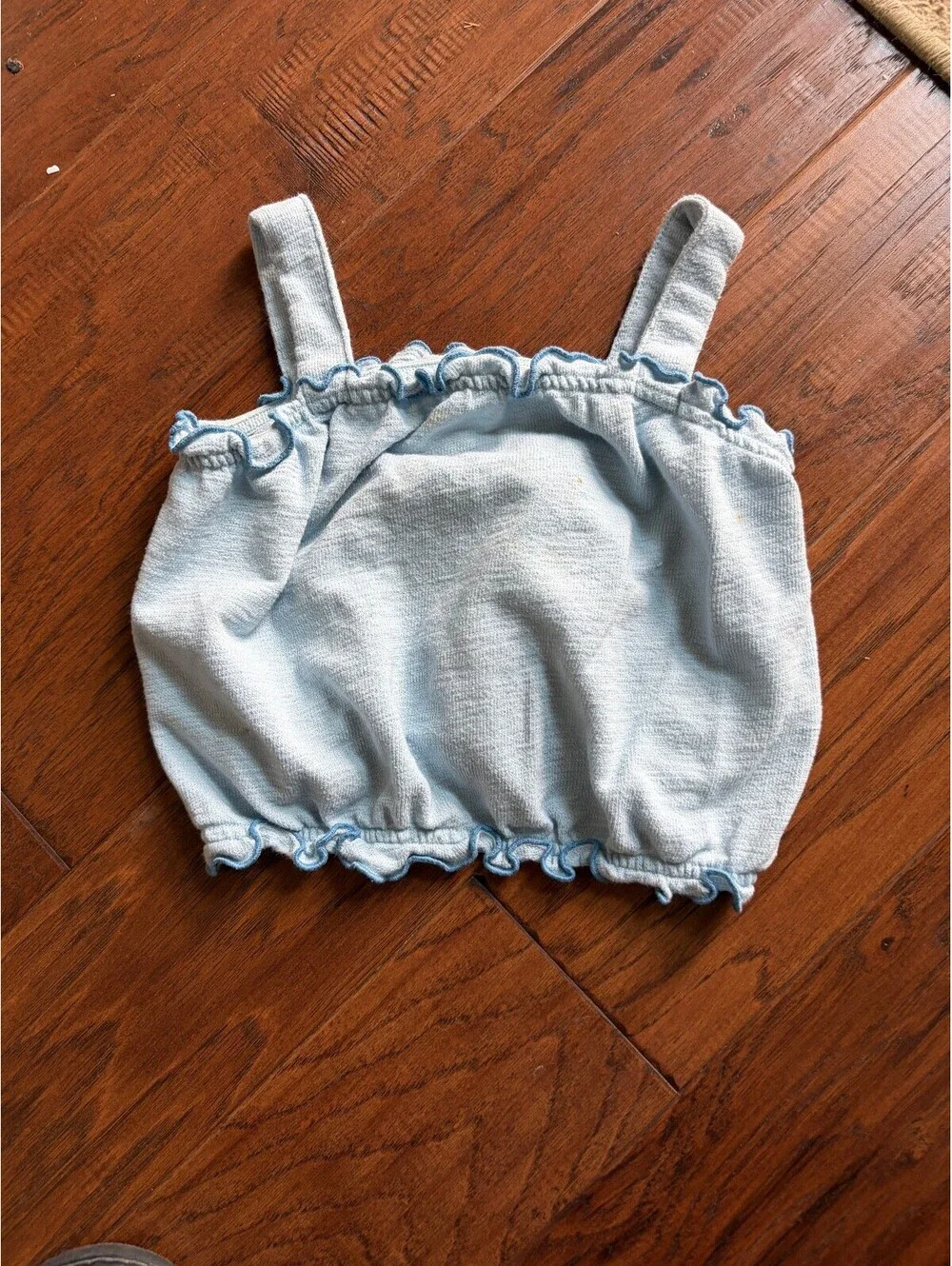 Old Navy Girls Light Blue Ruffled Crop Tank Top Size 5T